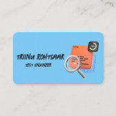 Carte De Visite Ingénieur de test bleu (Devant)