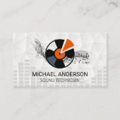 Carte De Visite Ingénieur du son | Casques et vinyle (Devant)