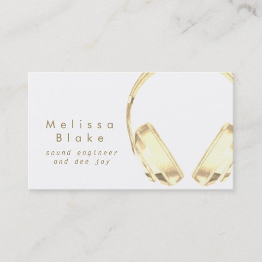 Carte De Visite ingénieur du son dee jay faux or (Devant)