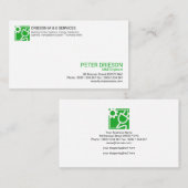 Carte De Visite Ingénieur électrique vert simple de prise de (Devant / Derrière)