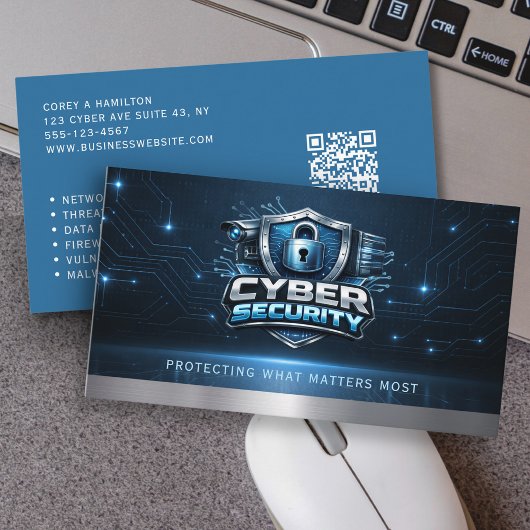 Carte De Visite Ingénieur en cybersécurité Service Code QR