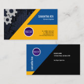 Carte De Visite Ingénieur jaune éblouissant choquant de vitesses (Devant / Derrière)