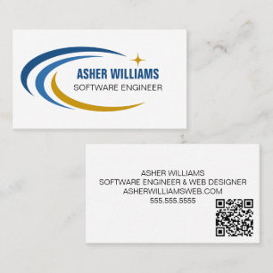 Carte De Visite Ingénieur logiciel cosmique Code QR informatique I