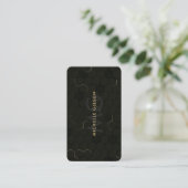 Carte De Visite Ingénieur Logiciel Moderne Monogram Black Gold (Debout devant)