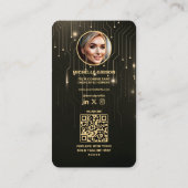 Carte De Visite Ingénieur logiciel moderne Monogramme d'or noir (Dos)