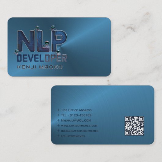 Carte De Visite 🤖 Ingénieur NLP Chatbot Développeur AI QR Code Ca (Devant / Derrière)