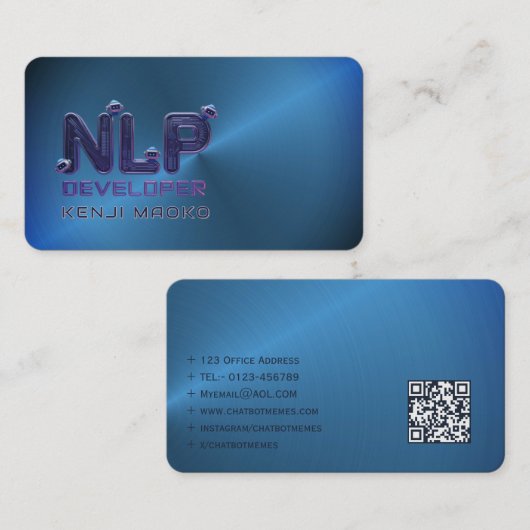 Carte De Visite 🤖 Ingénieur NLP Chatbot Développeur AI QR Code Ca (Devant / Derrière)