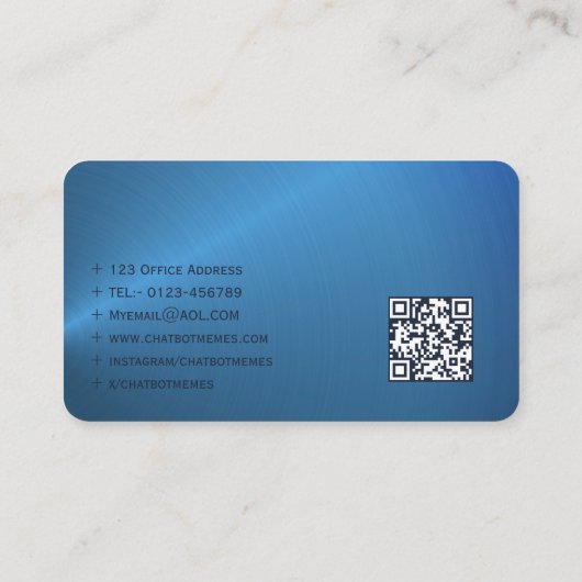 Carte De Visite 🤖 Ingénieur NLP Chatbot Développeur AI QR Code Ca (Dos)