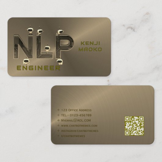Carte De Visite 🤖 Ingénieur NLP Chatbot Développeur Conversationa (Devant / Derrière)