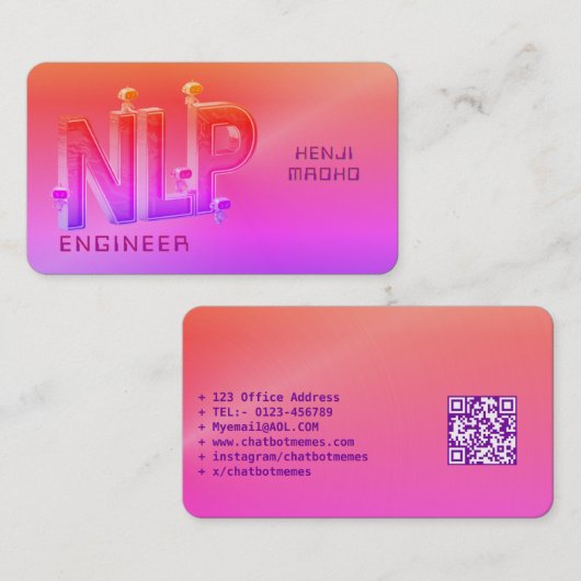 Carte De Visite 🤖 Ingénieur NLP Chatbot Développeur Conversationa (Devant / Derrière)