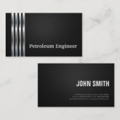 Carte De Visite Ingénieur pétrolier professionnel Black Silver (Devant / Derrière)
