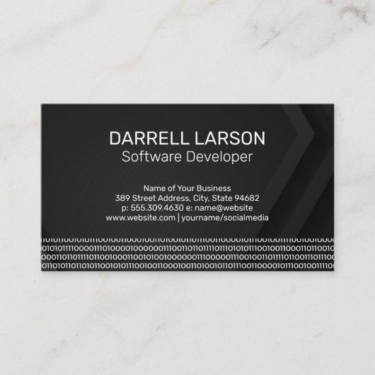 Carte De Visite Ingénieur | Programmeur de codage (Devant)