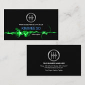 Carte De Visite Ingénieur sonore des ondes électriques vertes (Devant / Derrière)