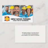 Carte De Visite Ingénieurs portant des casques de sécurité et des  (Devant / Derrière)