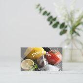 Carte De Visite Ingrédients alimentaires frais et bio faits maison (Debout devant)