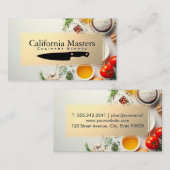 Carte De Visite Ingrédients cuisines | Couteau de cuisine (Devant / Derrière)