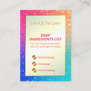 Carte De Visite Ingrédients de parfum de Parties scintillant arc-