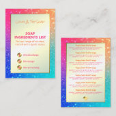 Carte De Visite Ingrédients de parfum de Parties scintillant arc-e (Devant / Derrière)