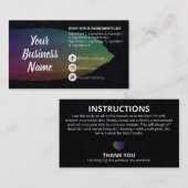 Carte De Visite Ingrédients Noirs - Ingrédients Noirs (Devant / Derrière)