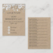 Carte De Visite Ingrédients Rose de savon Kraft (Devant / Derrière)