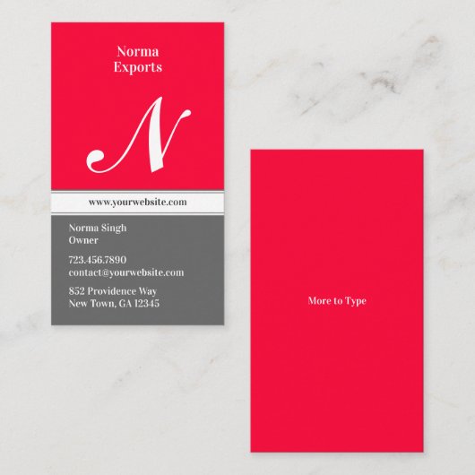 Carte de visite initial (Devant / Derrière)