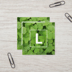 Carte de visite initial du trèfle vert