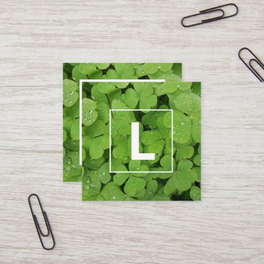 Carte de visite initial du trèfle vert (Devant/Arrière en situation)