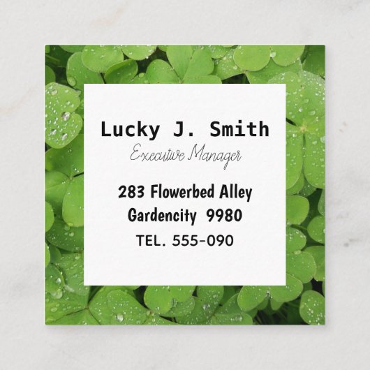 Carte de visite initial du trèfle vert (Dos)