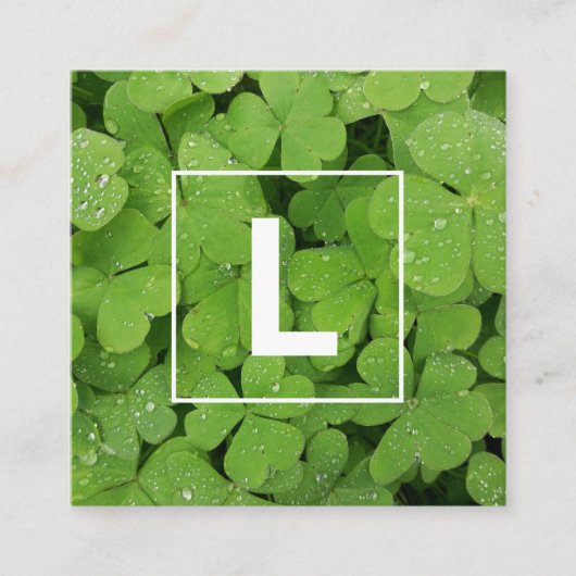 Carte de visite initial du trèfle vert (Devant)