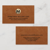 Carte de visite initial en cuir de taille minimale (Devant / Derrière)