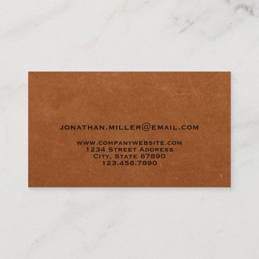Carte de visite initial en cuir de taille minimale (Dos)