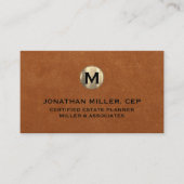 Carte de visite initial en cuir de taille minimale (Devant)