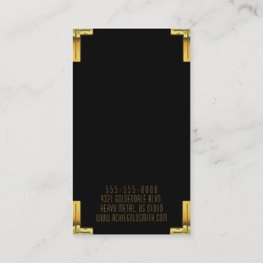 Carte de visite initial et frontière Gold M (Dos)