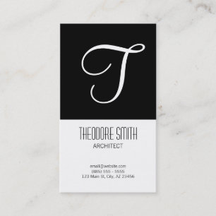 Carte de visite initial noir et blanc