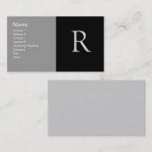 Carte de visite initial "R" soulevé sur mesure (Devant / Derrière)