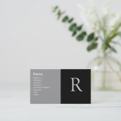 Carte de visite initial "R" soulevé sur mesure (Debout devant)