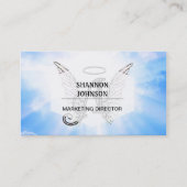 Carte De Visite Initiale A de monogramme, ailes d'ange et halo (Devant)