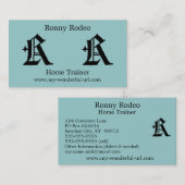 Carte De Visite Initiale anglaise classique gothique de la lettre (Devant / Derrière)