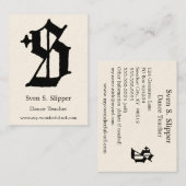 Carte De Visite Initiale anglaise classique gothique de la lettre (Devant / Derrière)