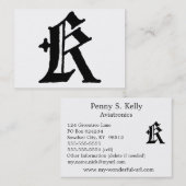 Carte De Visite Initiale anglaise classique gothique de la lettre (Devant / Derrière)