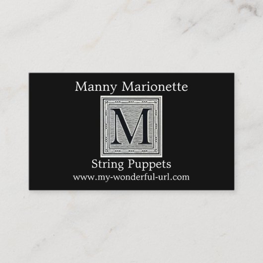 Carte De Visite Initiale de bois de graveur de gravure sur bois en (Devant)