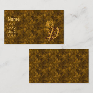 Carte De Visite Initiale de monogramme P Fleur de pivoine élégante