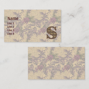 Carte De Visite Initiale de monogramme S Élégant floral vintage