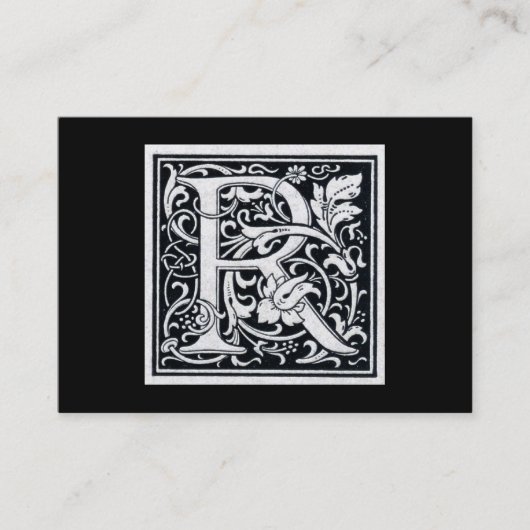 Carte De Visite Initiale décorative de bois de graveur de gravure (Devant)