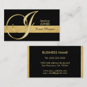 Carte De Visite Initiale décorée d'un monogramme élégante à la (Devant / Derrière)
