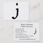 Carte De Visite Initiale en lettres de style de lettre de main (Devant / Derrière)