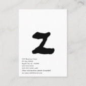 Carte De Visite Initiale en lettres de style de lettre de main (Dos)