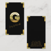 Carte de visite initiale en or G et bordures (Devant / Derrière)