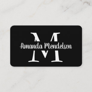 Carte De Visite Initiale noire et blanche moderne