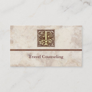 Carte De Visite Initiale vintage T
